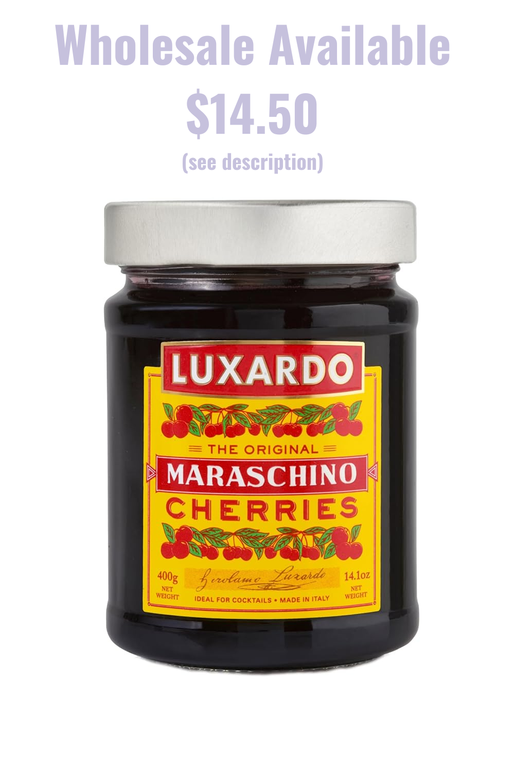 Wholesale Luxardo Maraschino Cherries | 400g Jar