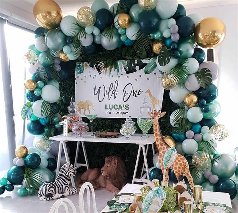 Wild One Balloon Garland Kit – Green and Gold