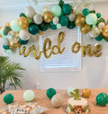 Wild One Balloon Garland Kit – Green and Gold