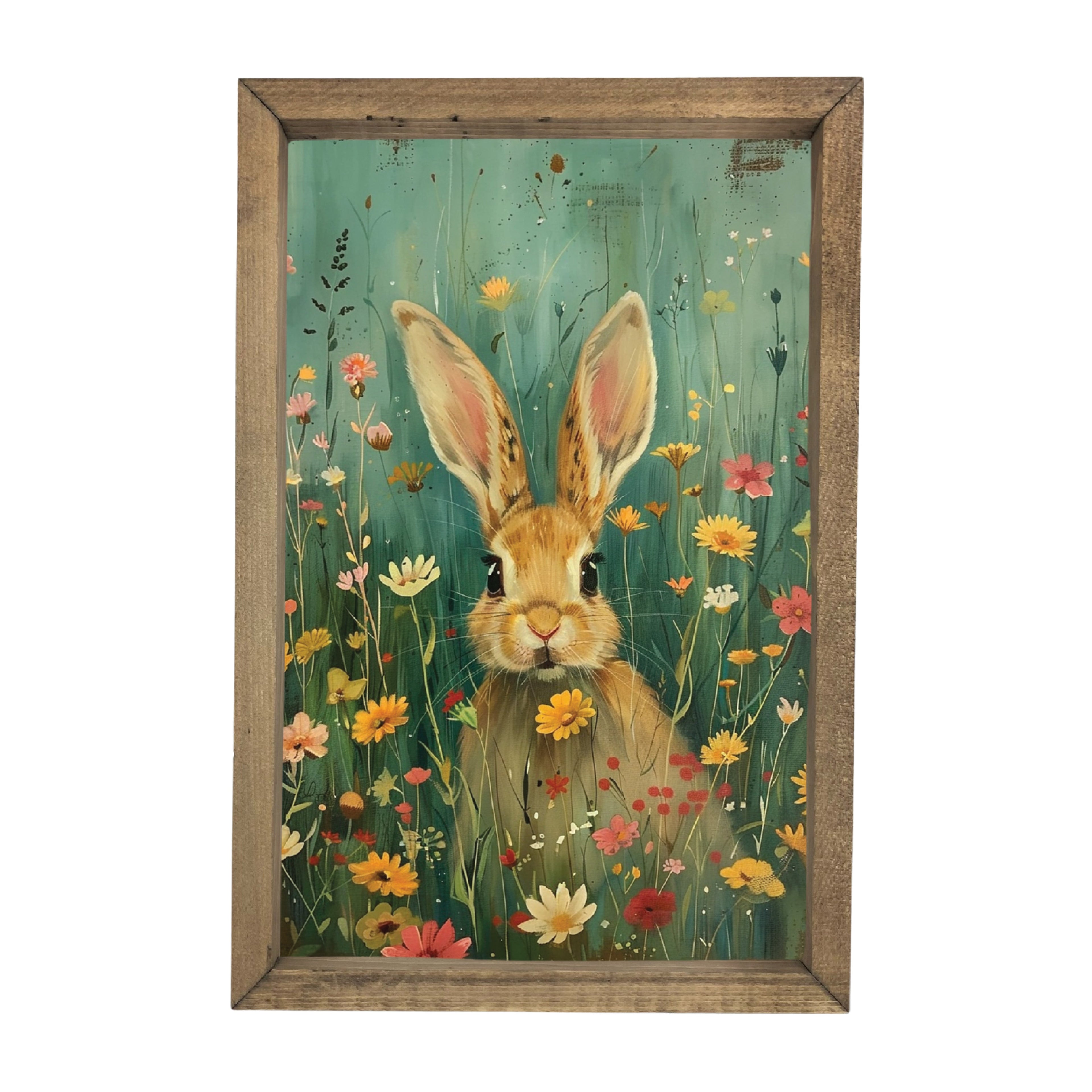 Bunny in Wildflowers Framed Art