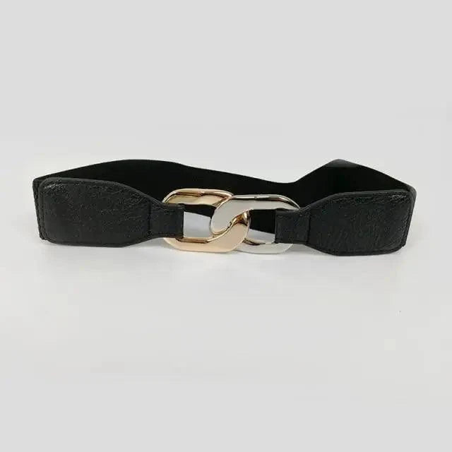 Women Elegant Elastic Stretch Wide Dress Belt  Big Chain Waistbands For Women Luxury Party Belts For Dresses