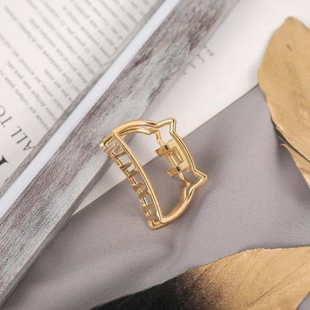 Women Fashion Hair Claw Korean Minimalist Style Geometric Metal Catch Clip Chic Barrettes Headwear High Quality Gorgeous Hair Accessories For Women